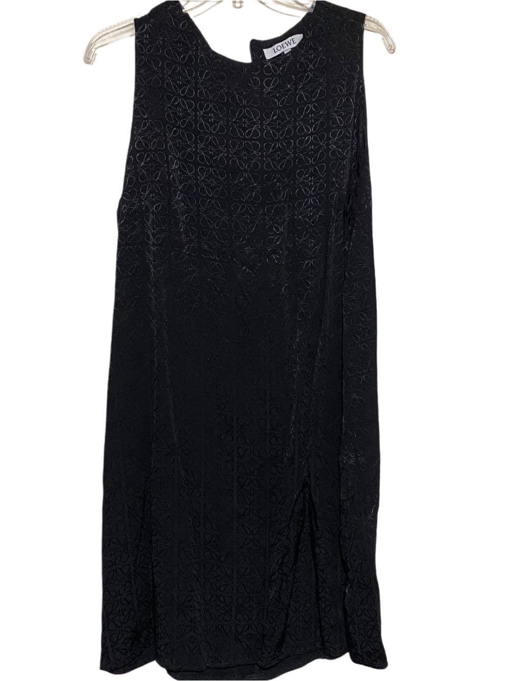Loewe Black Monogram Sleeveless Black Dress Rayon Viscose Size XL